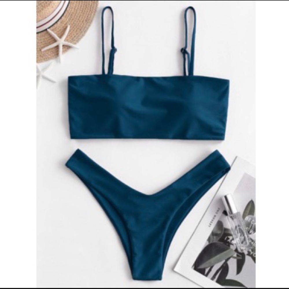 Zaful High Cut Bandeau Bikini